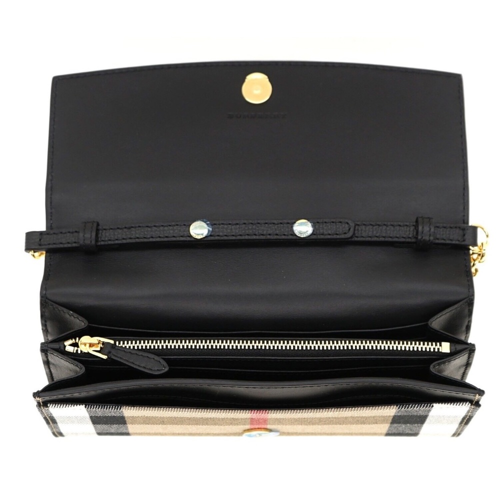 Burberry Henley Chain Crossbody House Check Black New - Picture 7 of 7